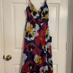 Lulu's Vibrant Floral Maxi Dress - Blue, Red, Yellow